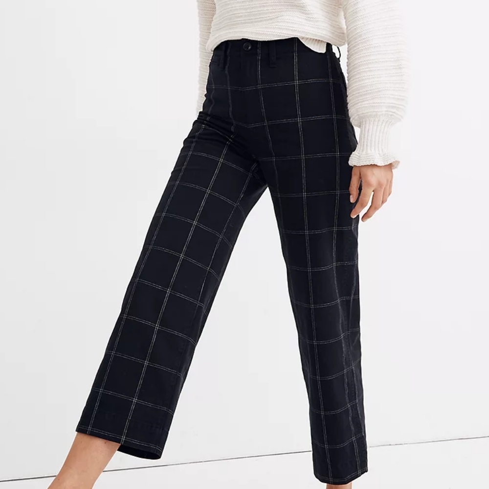 Plus Size Madewell Slim Emmett Wide-Leg Crop Pants - Picture 12 of 13